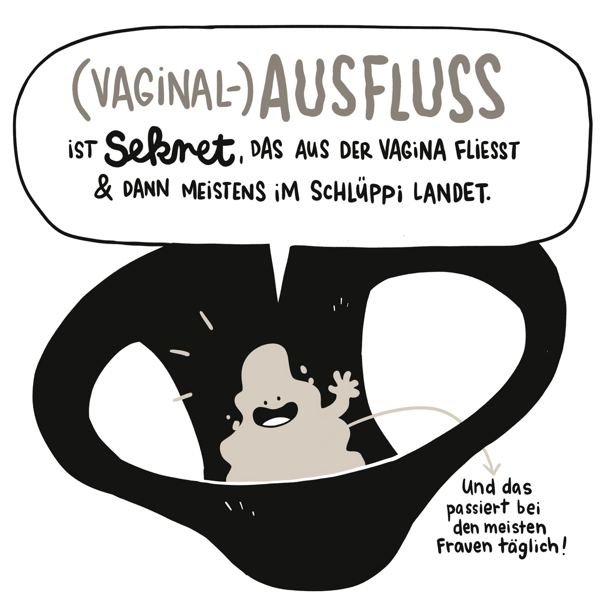 Heft "Schleim oder Nicht-Schleim" Comics über den Vaginal-Ausfluss