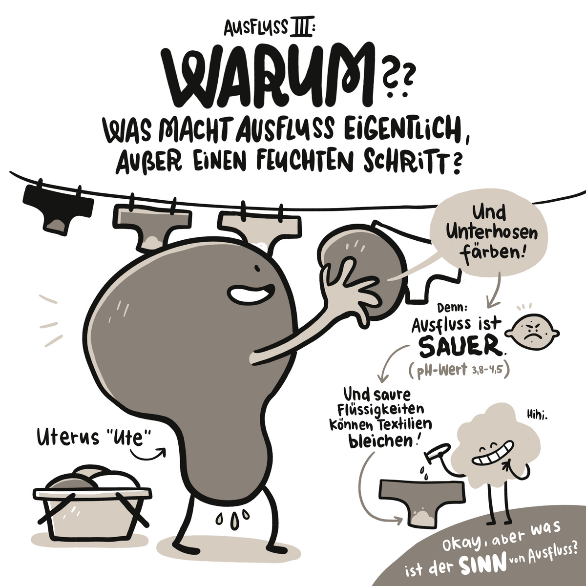 Heft "Schleim oder Nicht-Schleim" Comics über den Vaginal-Ausfluss